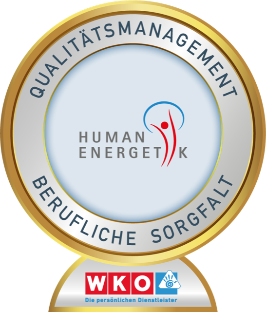 Zertifikat der WKO: Qualitätsmanagement für berufliche Sorgfalt in der Humanenergetik 